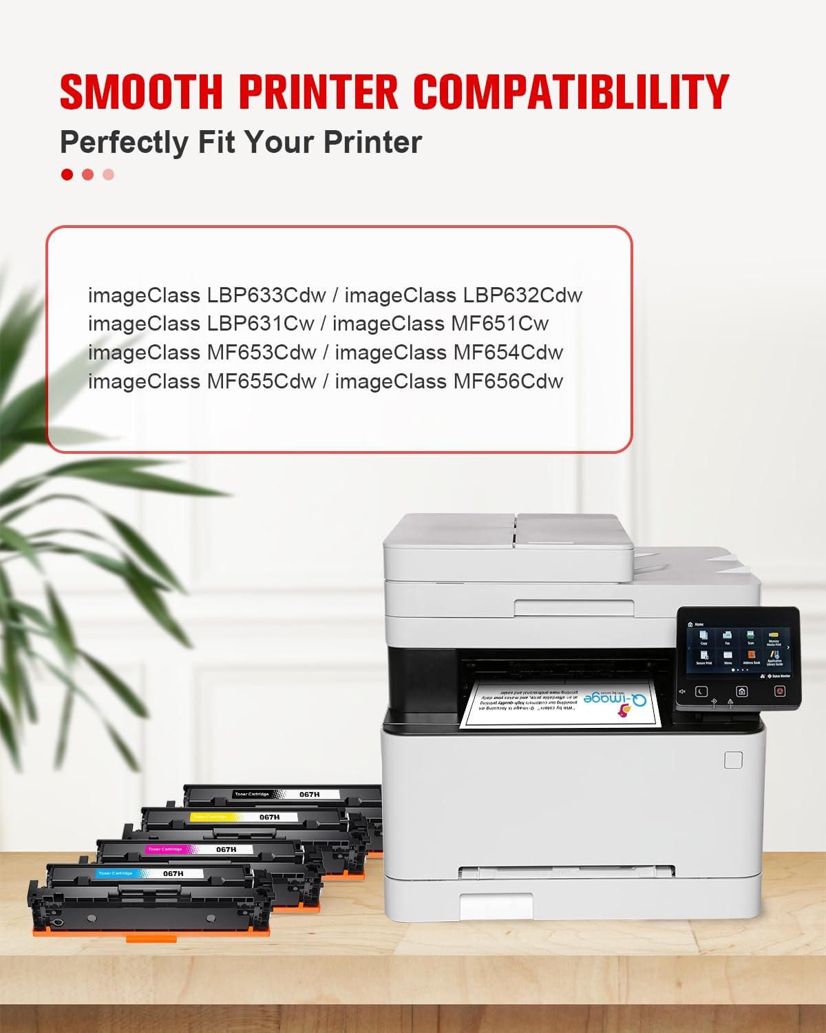 067H 067 Toner Cartridge Set 4 Pack High Yield Compatible for Canon 067H 067 Replacement for Canon imageCLASS LBP633Cdw LBP632Cdw MF653Cdw MF654Cdw MF656Cdw Printer | CRG-067H CRG067H (B/C/M/Y,4 Pack)