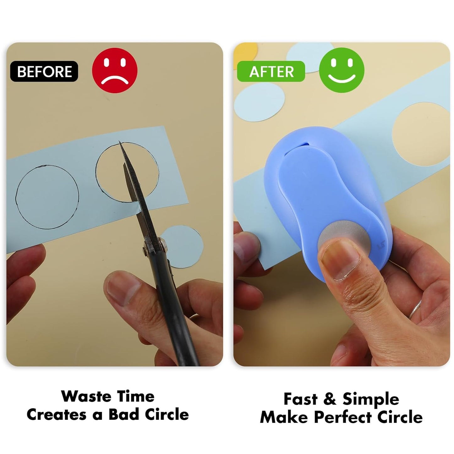 LOONENG 2 Inch Circle Paper Punch - Create Perfect Circles for Handmade Craft Projects - Ideas for Scrapbooking, Card Making, DIY Photo Albums, Gift Tags, Homemade Confetti