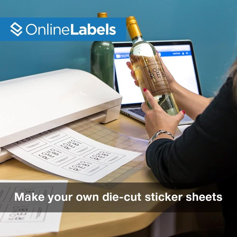 8.5 x 11 Crystal Clear Gloss Sticker Paper (Inkjet Printers Only) - 100 Sheets - Full Sheet Labels - OnlineLabels
