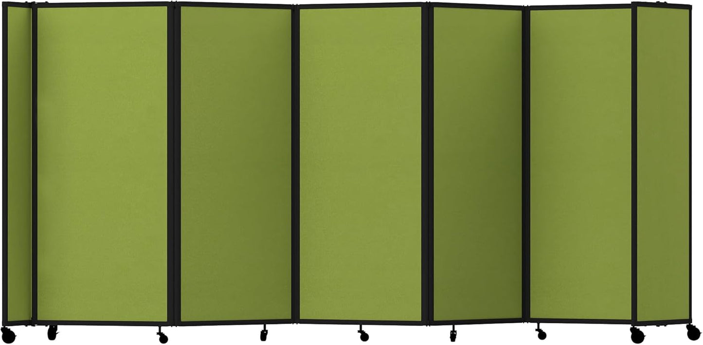 Versare Room Divider 360 Portable Wall Partition | Folding Panels | Large Freestanding Divider | Locking Wheels | Temporary Room Separator