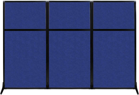 Versare Office Workstation Screen | Portable Wall Divider | Modern Cubicle | Freestanding Privacy Screen | Flexible Work Space | 3 Panels | 99" Wide x 70" Tall Blue SoundSorb Panels