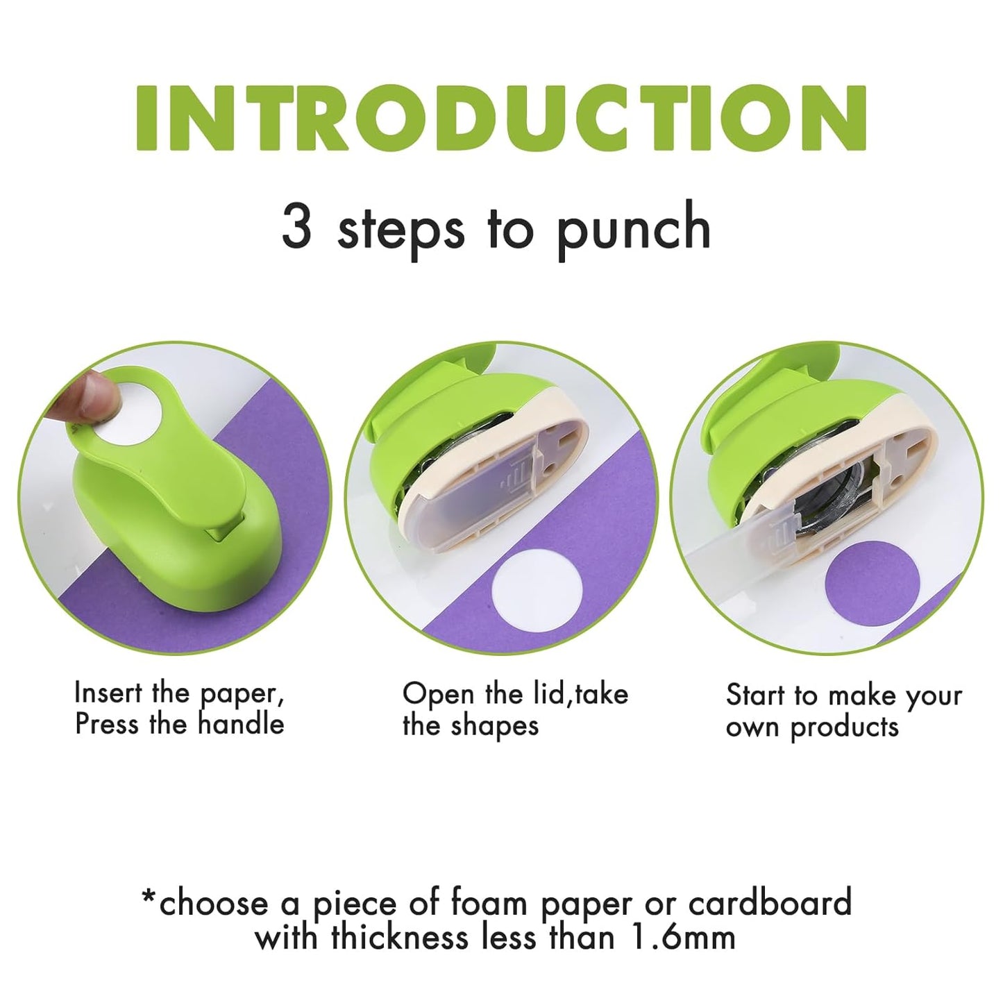 LOONENG 1.5 Inch Circle Hole Punch - Create Perfect Circles for Handmade Craft Projects - Ideas for Scrapbooking, Card Making, DIY Photo Albums, Gift Tags, Homemade Confetti