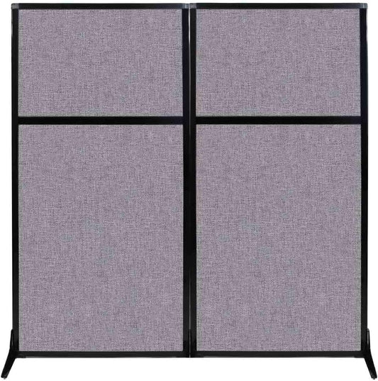 Versare Workstation Partition | Portable Wall Divider | Modern Office Cubicle | Free Standing Privacy Screen | Flexible Work Space | 66" x 70" Cloud Gray Fabric Panels