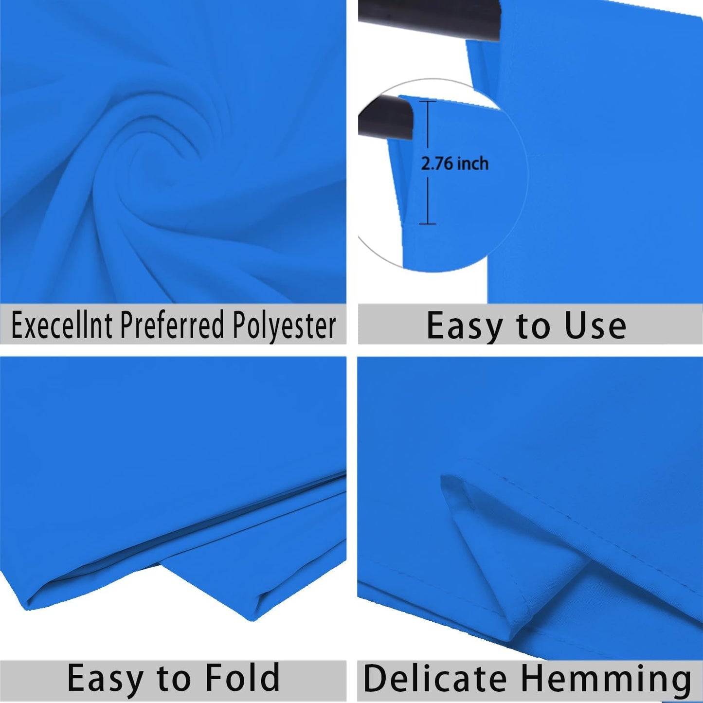 Blue Photo Backdrop for Photoshoot Blue Background for Photography Photo Backdrop Curtain for Party 6 x 9 FT