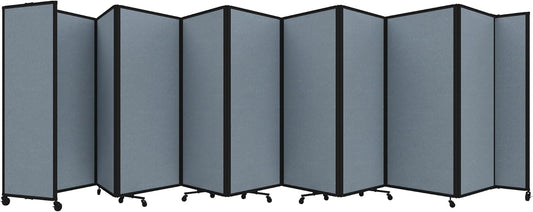 Versare Room Divider 360 Portable Wall Partition | Folding Panels | Large Freestanding Divider | Locking Wheels | Temporary Room Separator