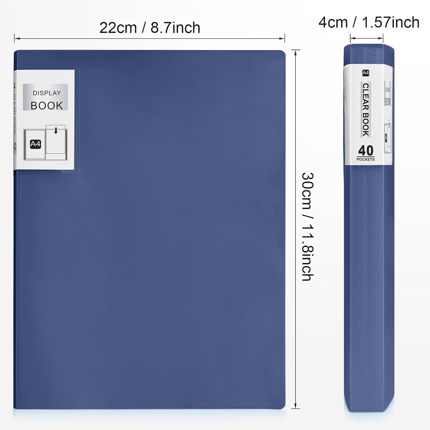 Marspark 6 Pcs Binder with Plastic Sleeves Large 8.5" x 11" Display Presentation Book 40 Pocket 80 Pages Art Portfolio Folder Clear Sheet Protector for Photo Document (Dark Blue)