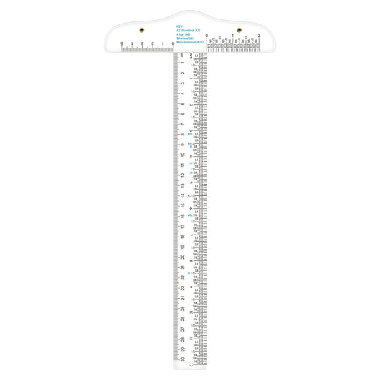 12" Clear Acrylic T-Square Ruler for Easy Reference While Crafting T-Square Ruler Hand Tool in Both Inches Metric Measurements Transparent Graduated T-Ruler Inch Metric T-Square Measuring Scale Ruler