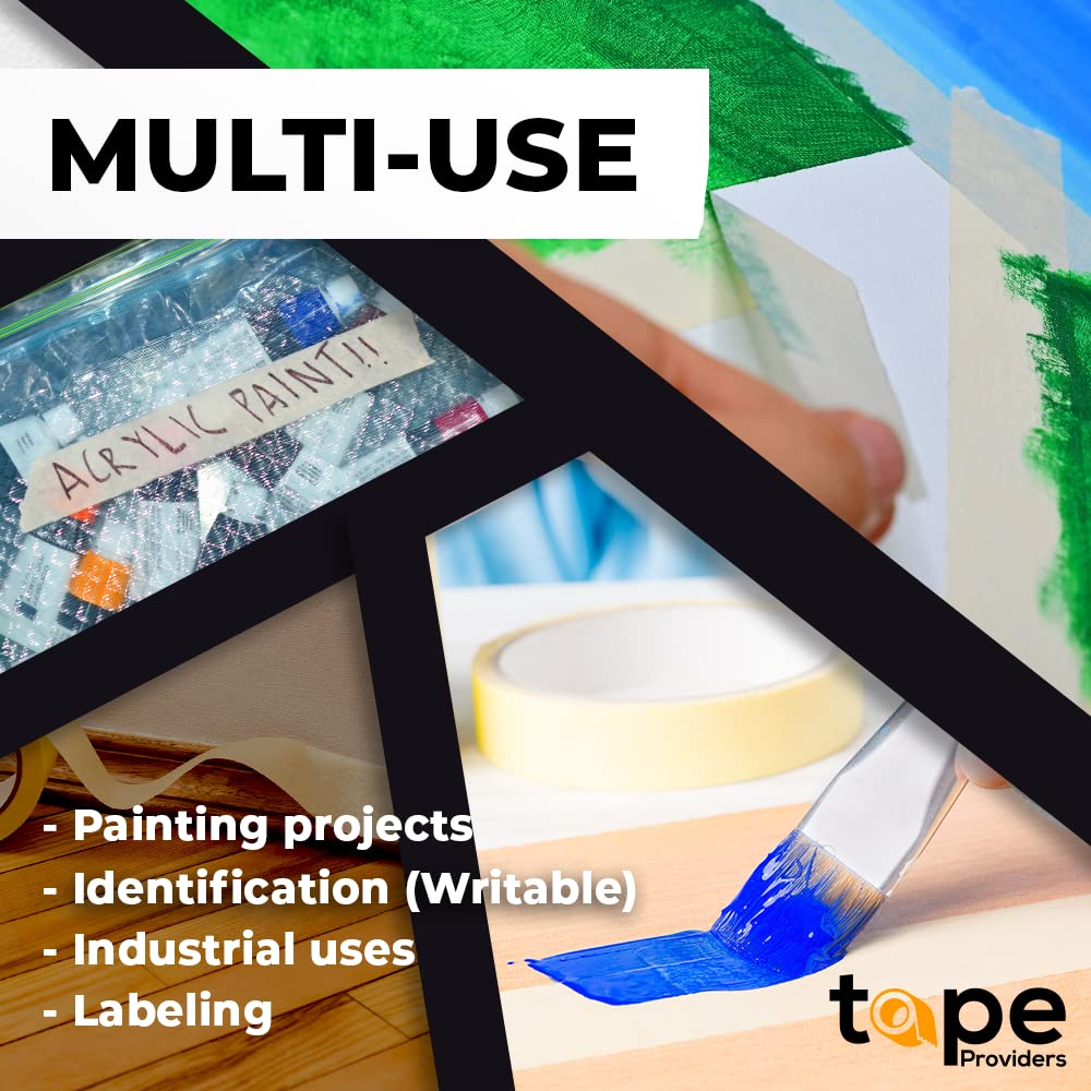 WOD MT5 Utility Grade Masking Tape, 1 inch x 60 yds. for Home or Office air-Dry Painting, Labeling, & Packing. Leaves no Residue