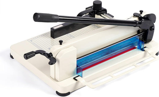 Heavy Duty Paper Cutter,12 inch Guillotine Paper Cutter,Guillotine Paper Cutters and Trimmers Cards Leather with Metal Base for Office Home School (White, a4)