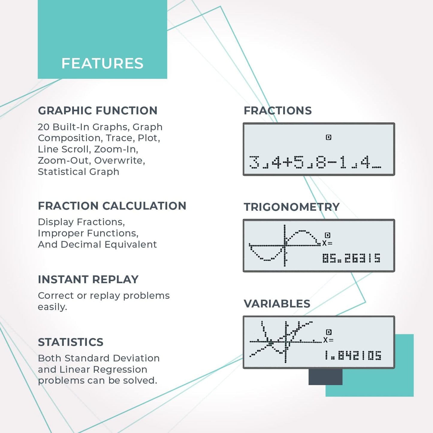 CATIGA Scientific Calculator with Graphic Functions - Multiple Modes with Intuitive Interface - Perfect for Students of Beginner and Advanced Courses, High School or College