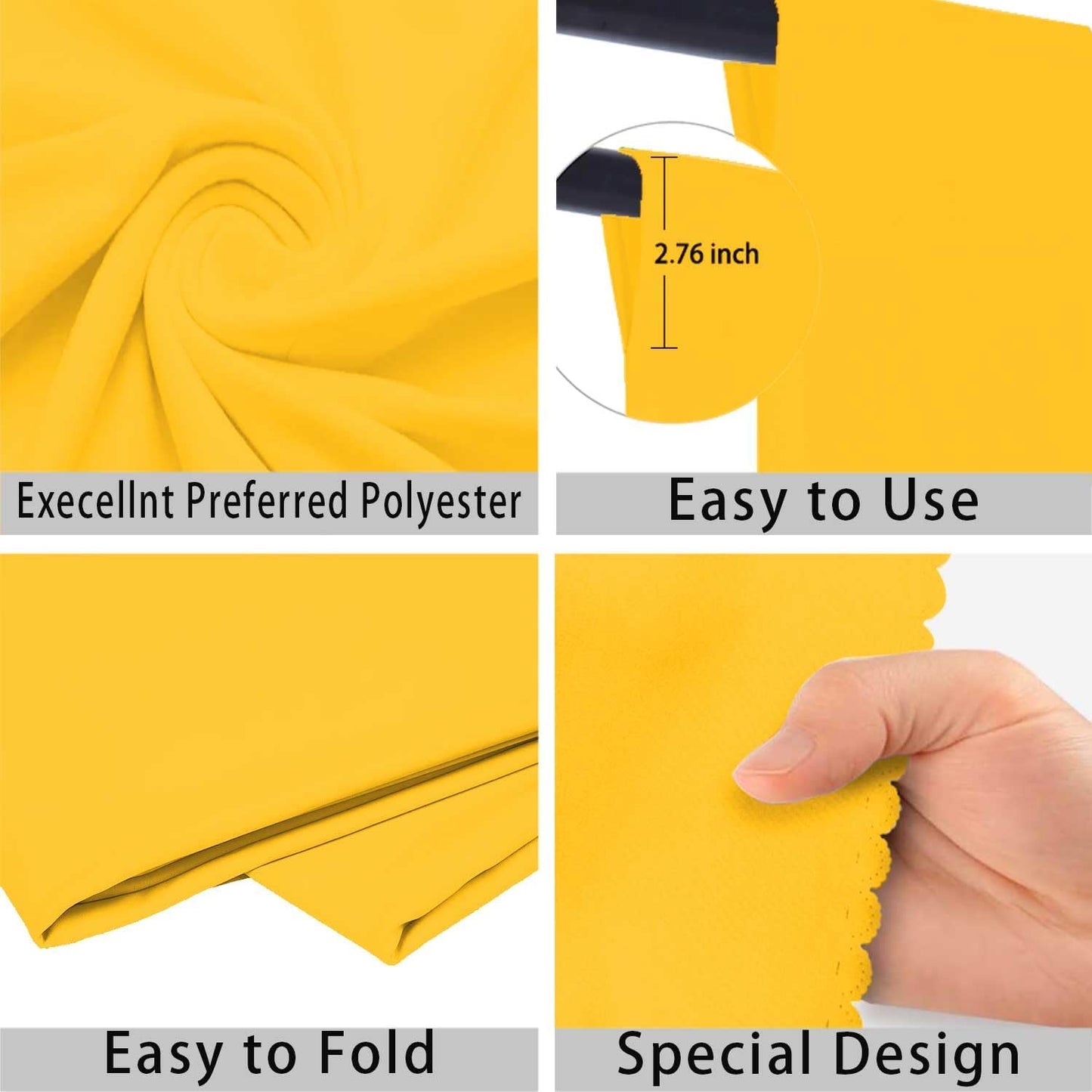 Yellow Photo Backdrop for Photoshoot Yellow Background for Photography Photo Backdrop Curtain for Party 5 x 7 FT