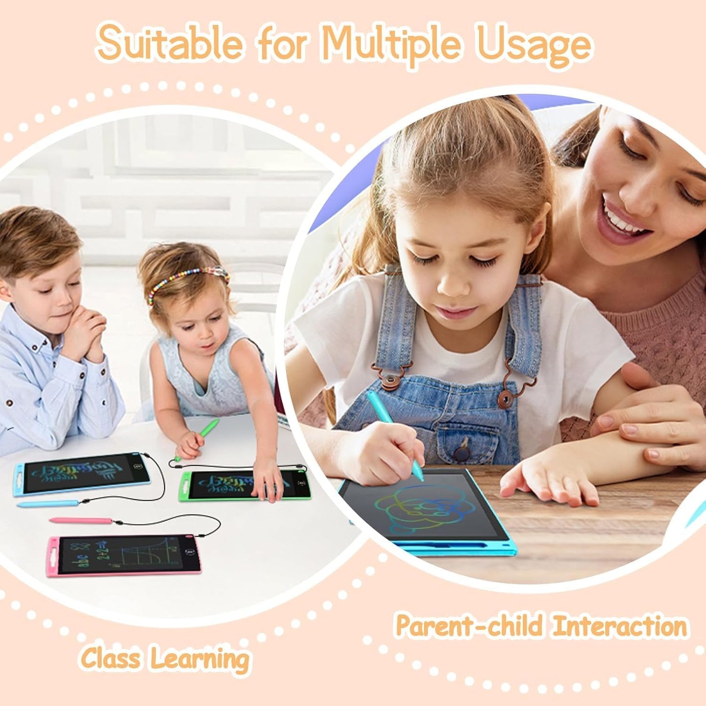 20 PCS LCD Writing Tablet for Kids Doodle Board 8.5" Colorful Screen Drawing Pads Reusable Drawing Writing Pad Learning Educational Toys for Kids Girls Boys 3-10