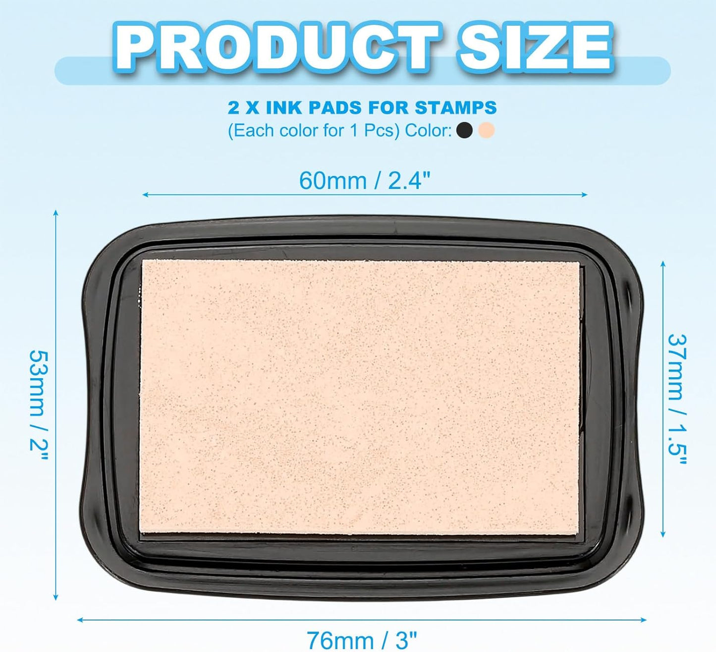 PATIKIL 3"x2" Large Stamp Pad, 2Pcs Washable Craft Ink Pad for Rubber Stamp Card Making Stamping Scrapbook Fingerprint Handprint, Yellow/Black