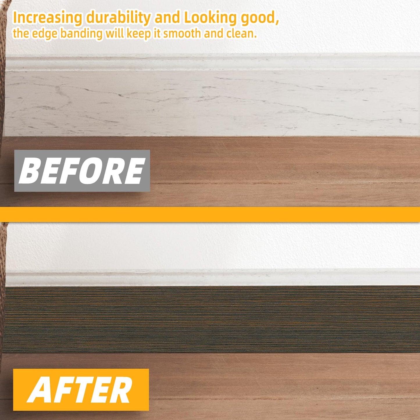 GSCIT Club Wood Grain Repair Tape, 2.4 inch X 250ft Self Adhesive Brown Walnut Grain Repair Patch for Tables, Chairs, Baseboards, Doors, Windows, Floors, Handicraft DIY.