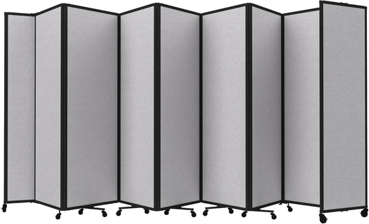 Versare Room Divider 360 Portable Wall Partition | Folding Panels | Large Freestanding Divider | Locking Wheels | Temporary Room Separator
