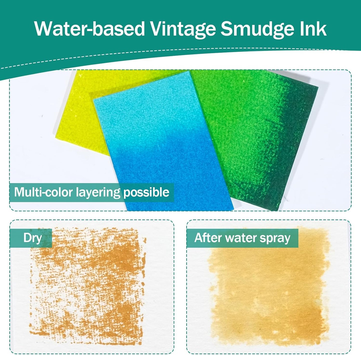 CraftyManor Mini Smudge Ink Pads for Stamps, Water Based Halo Dye Stamp Pad for Scrapbooking, DIY Craft Scrapbook Supplies for Adults (8 Colors)