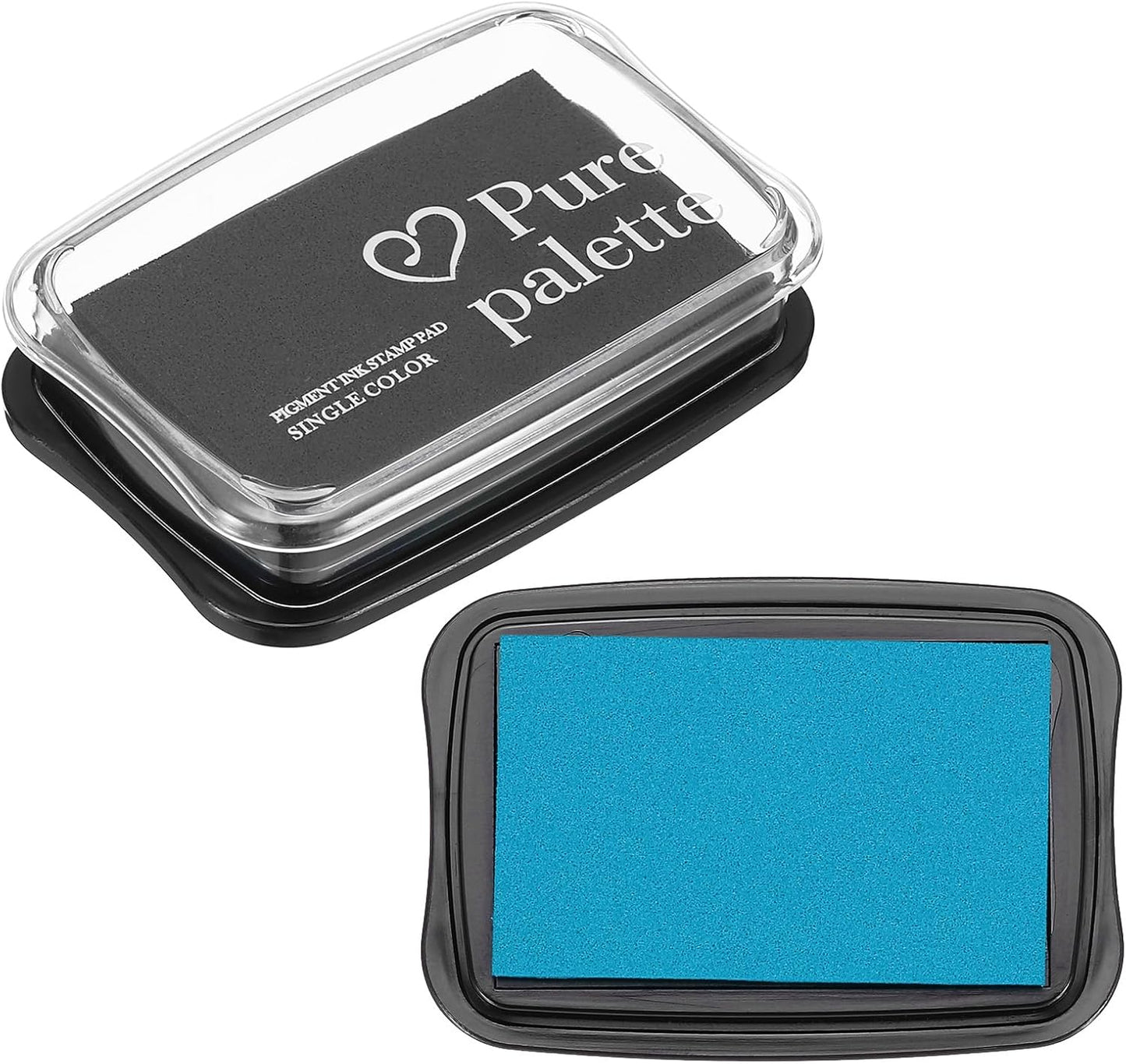 PATIKIL 3"x2" Large Stamp Pad, 2Pcs Washable Craft Ink Pad for Rubber Stamp Card Making Stamping Scrapbook Fingerprint Handprint, Blue/Black