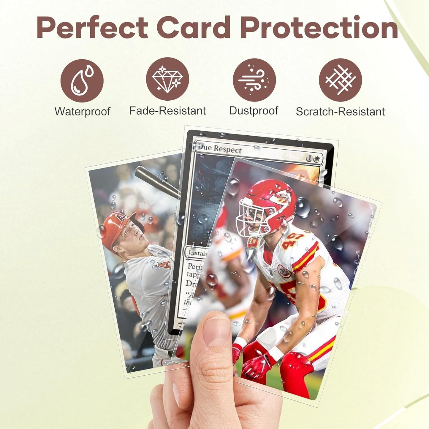 Mlikero 600 Count Card Sleeves, Clear Soft Trading Card Sleeves, Polypropylene (PP), Fit for MTG, TCG, Baseball, Football, Game Cards