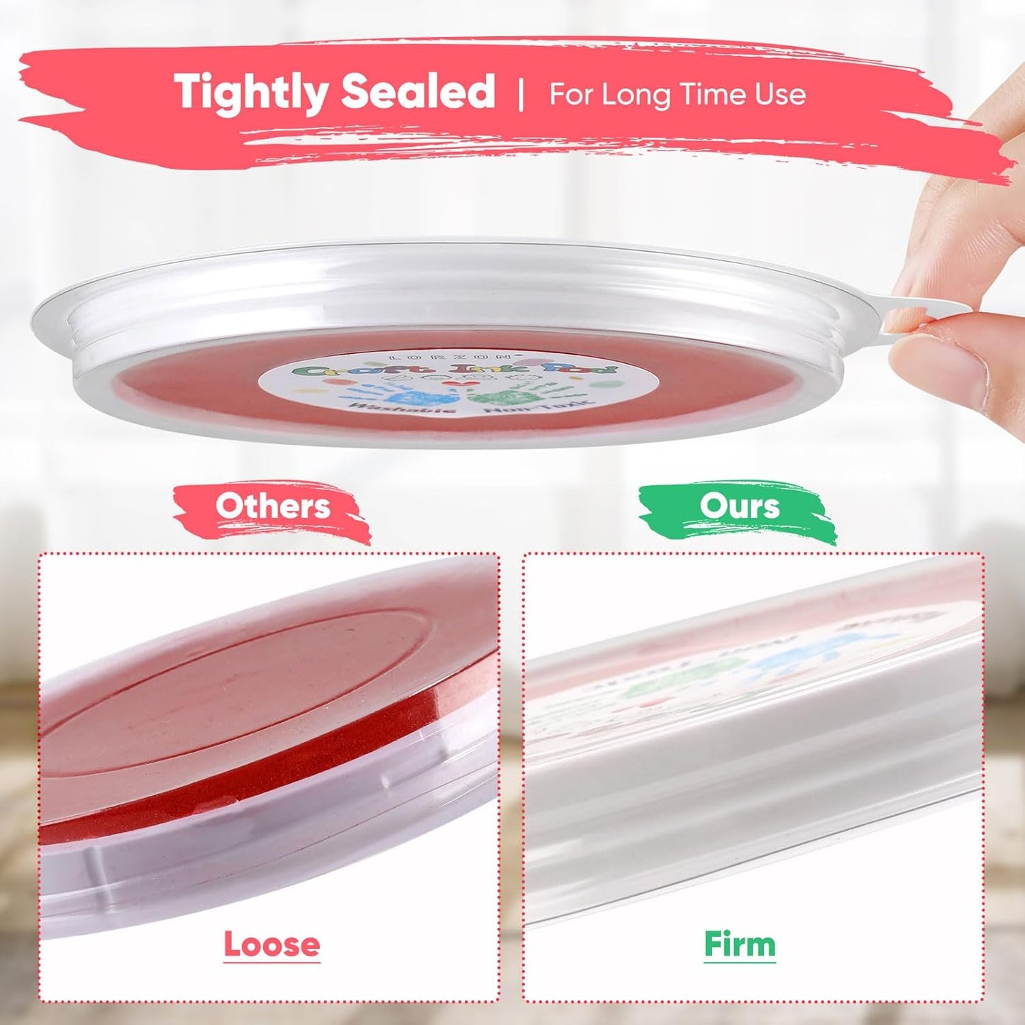 Lorzon 8 Colors Washable Stamp Pads for Kids, 7" Large Round Craft Ink Pads for Rubber Stamps Finger Painting Card Making (Pack of 8)