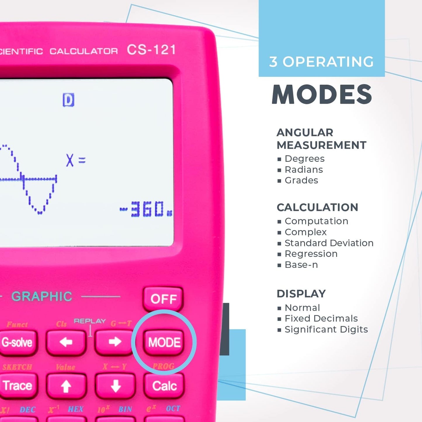 CATIGA Scientific Calculator with Graphic Functions, Multiple Modes with Intuitive Interface, Perfect for Beginner and Advanced Courses, High School or College, CS-121