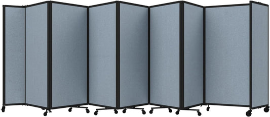 Versare Room Divider 360 Portable Wall Partition | Folding Panels | Large Freestanding Divider | Locking Wheels | Temporary Room Separator