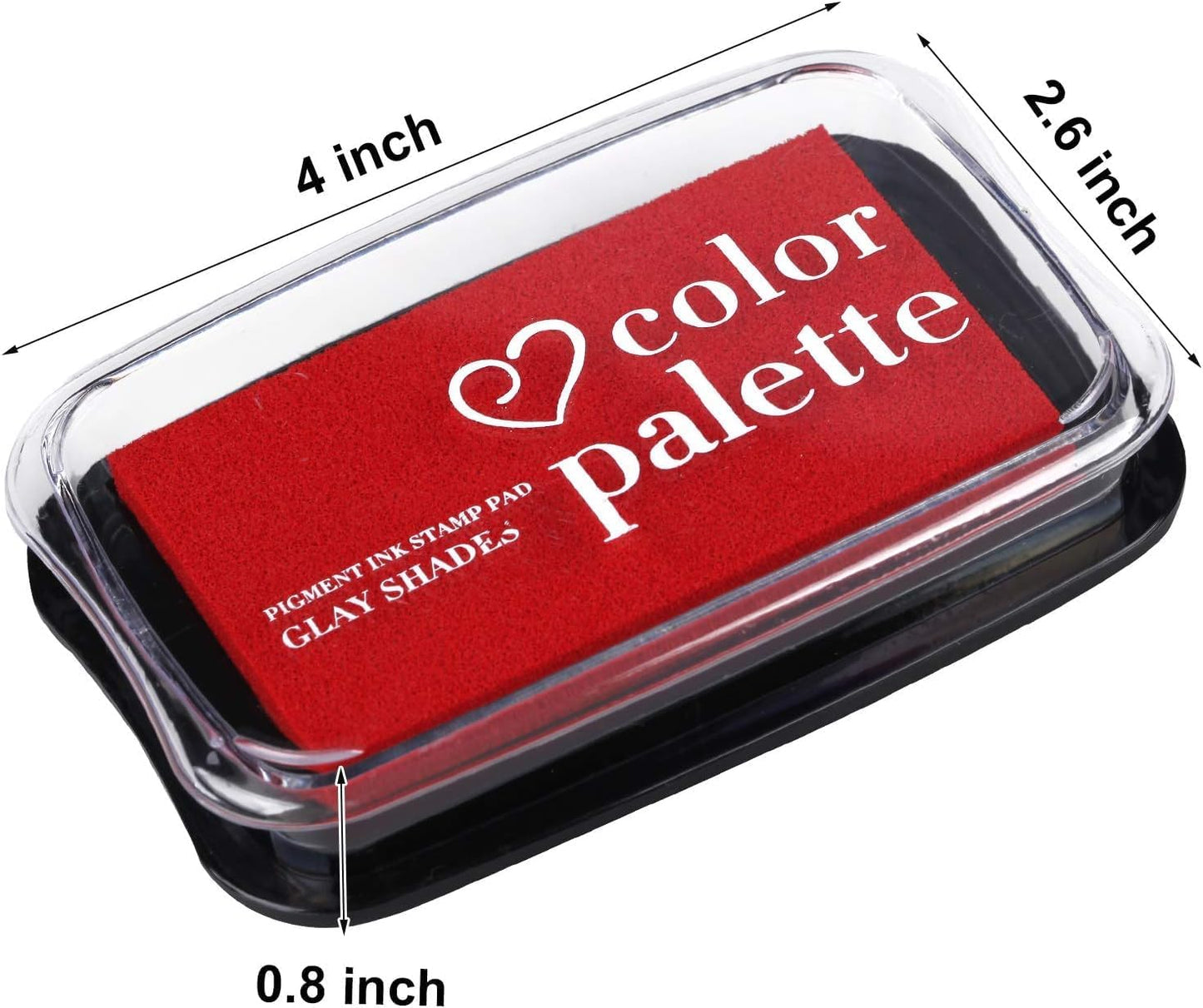 Large Finger Ink Pads for Kids Washable Craft Ink Stamp Pads, DIY for Rubber Stamps, Paper, Scrapbooking, Wood Fabric, Best Gift for Kids (3 x2inch Red)