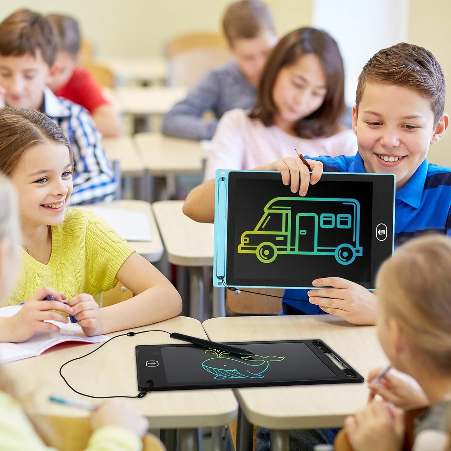 Zhehao 20 Pack LCD Writing Board for Kids, 8.5 Inches Doodle Reusable Screen Drawing Pad Erasable Painting Pads Educational Toy for 3-8 Years(Cute Color)