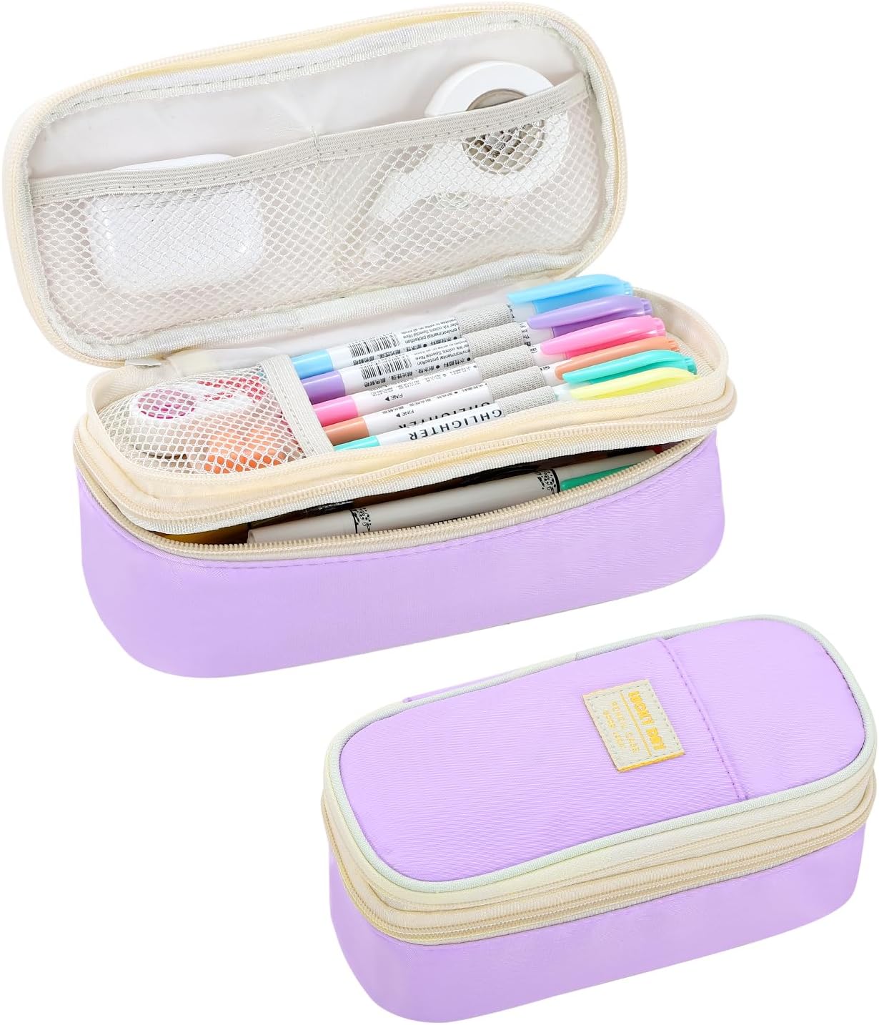 Pencil Case for Girls Kids Teens Adults Big Pencil Bag with Zipper Big Pen Pouch Large Stationery Pen Case Organizer for School Purple