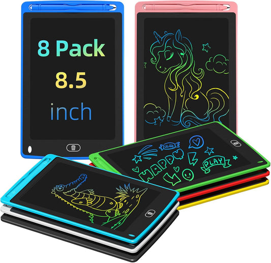 LCD Writing Tablet for Kids, 8.5 Inch Colorful Doodle Board Drawing Tablet, Educational Learning Toys Birthday Gifts for Kids Age 3 4 5 6 7 8 (8 Pack)