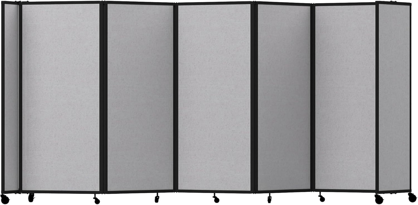 Versare Room Divider 360 Portable Wall Partition | Folding Panels | Large Freestanding Divider | Locking Wheels | Temporary Room Separator