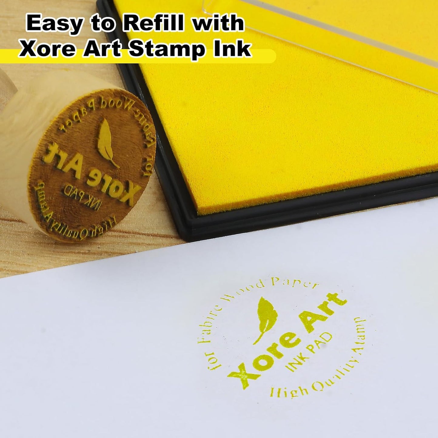 5"x4'' Large Ink Pad Washable Stamp Ink Pad for Baby Footprint Handprint with 30ml Premium Refill Ink (Yellow)