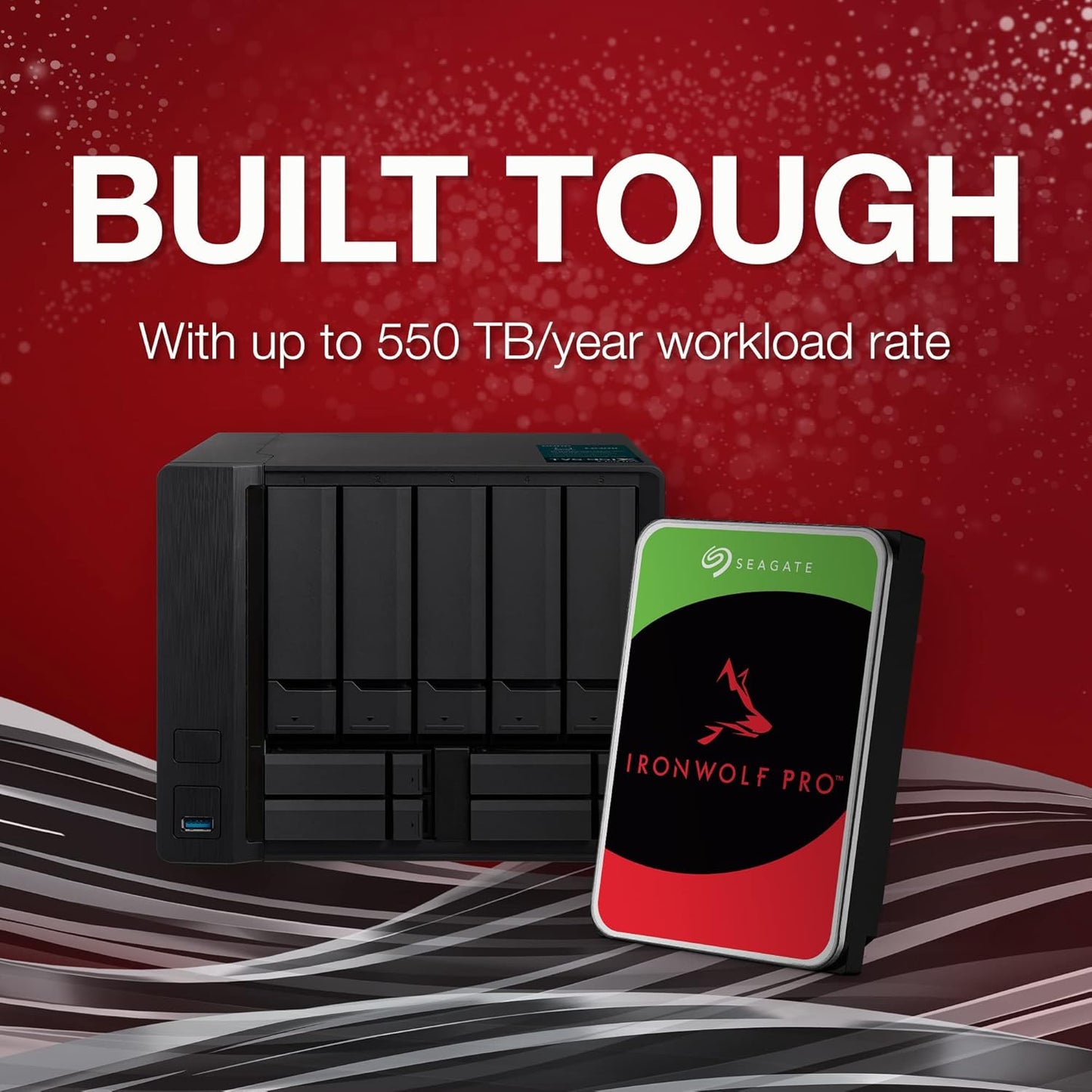 Seagate IronWolf Pro, 12 TB, Enterprise NAS Internal HDD –CMR 3.5 Inch, SATA 6 Gb/s, 7,200 RPM, 256 MB Cache for RAID Network Attached Storage (ST12000NT001)