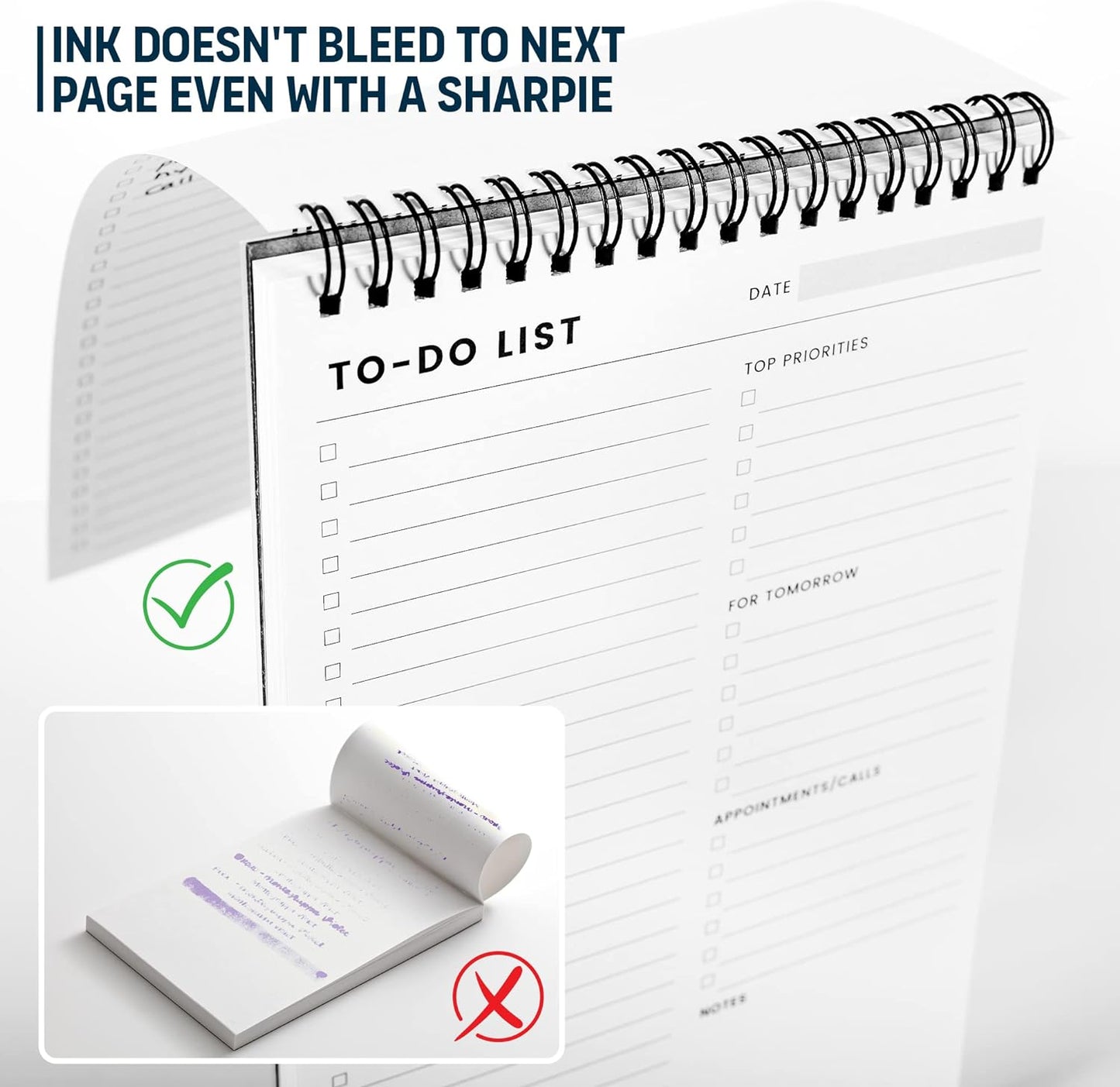 Of a Happy Kind To Do List Notepad: With Multiple Functional Sections - 6.5 x 9.8 60 Sheets - Spiral Daily Planner Notebook - Task CheckList Organizer Agenda Pad for Work - Note and Todo Organization