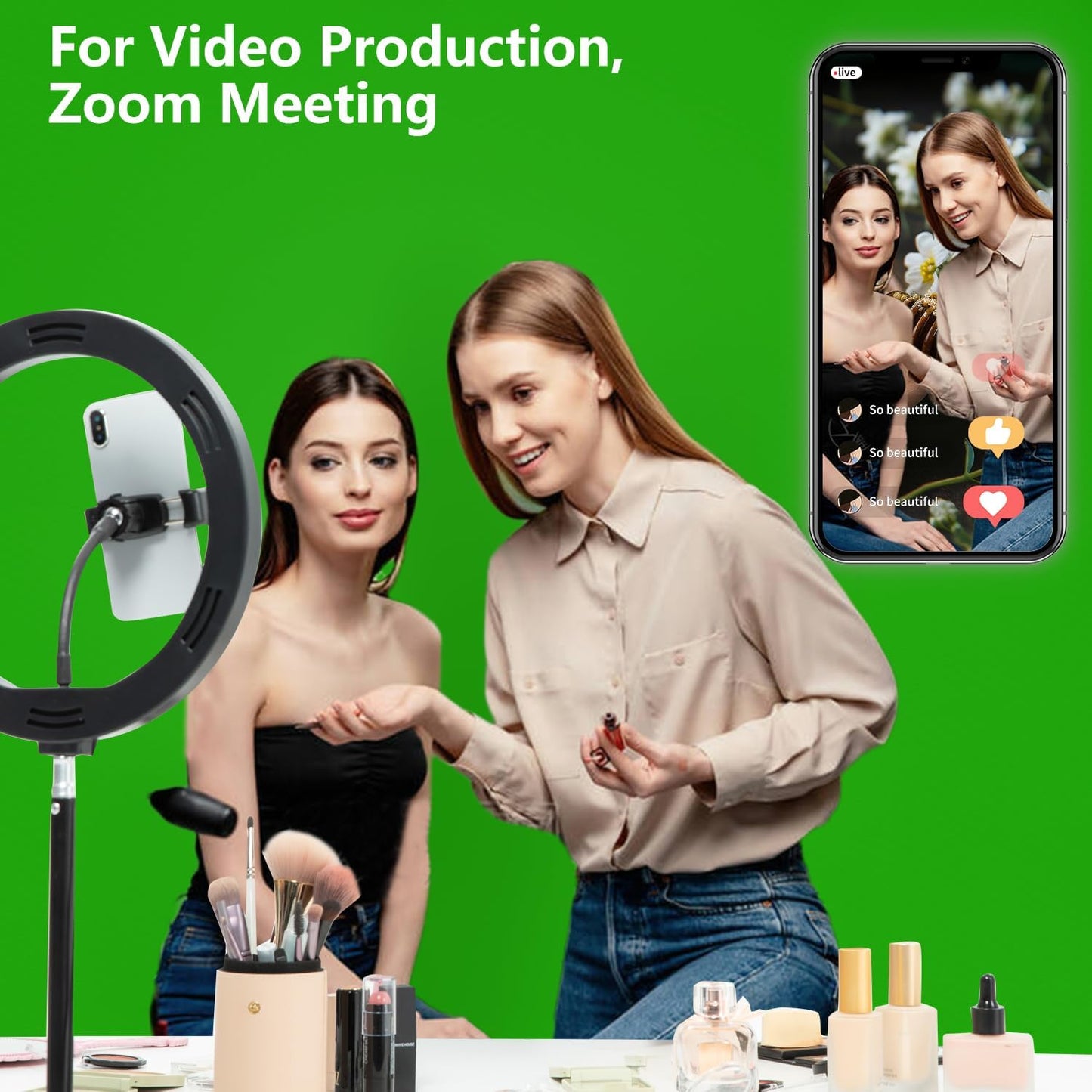HEMMOTOP Green Screen Backdrop, 10 x 20 ft Large Chromakey Greenscreen Background Cloth for Live Streaming, Photography, Zoom, Camera Interview (Only Backdrop Without Stand)