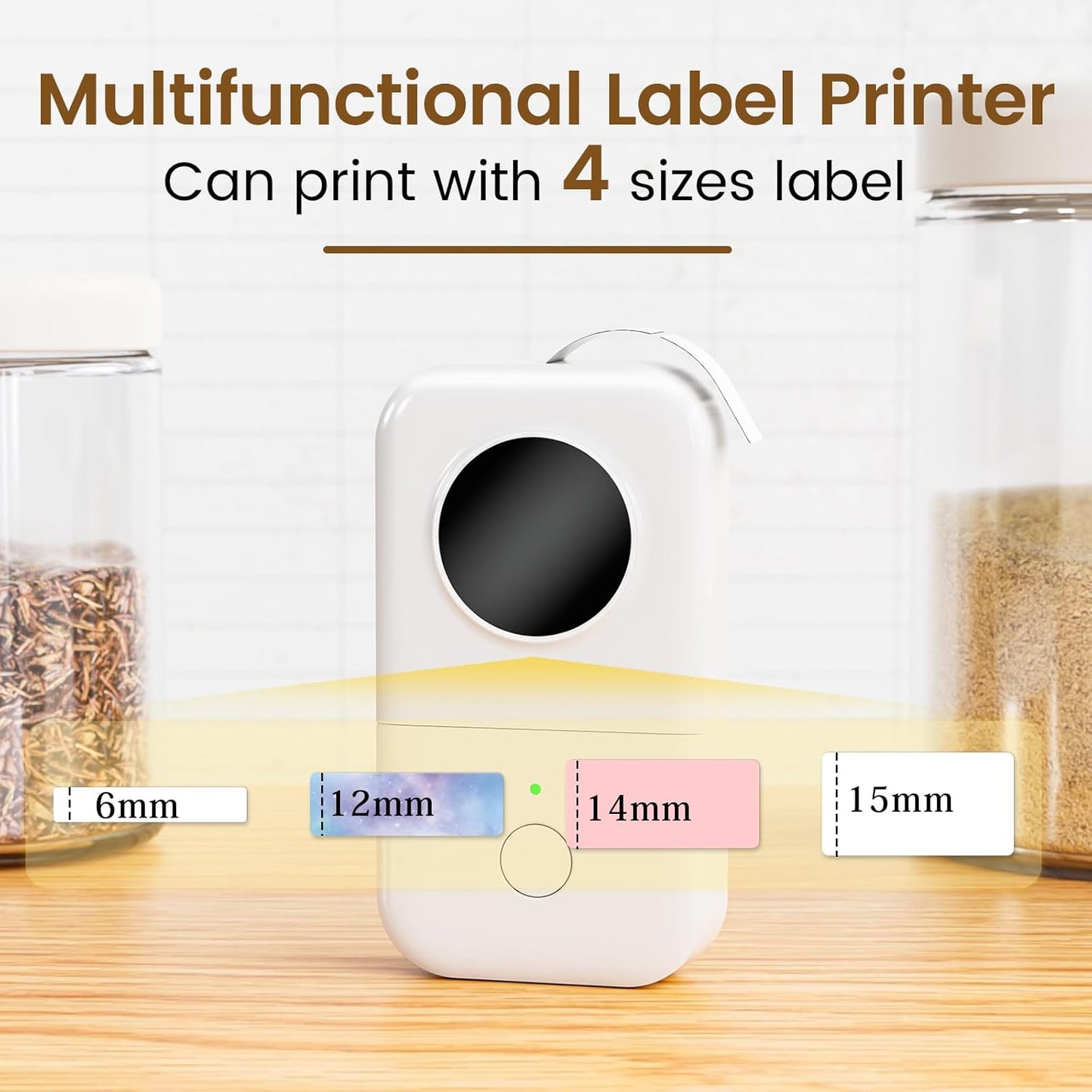 Phomemo D30 Label Maker with 3 Tapes, Bluetooth Wireless Mini Pocket Smartphone Label Maker Machine, Small Thermal Printer Rechargeable Labeler for Home Office Labeler, Works with Tablet, Phones