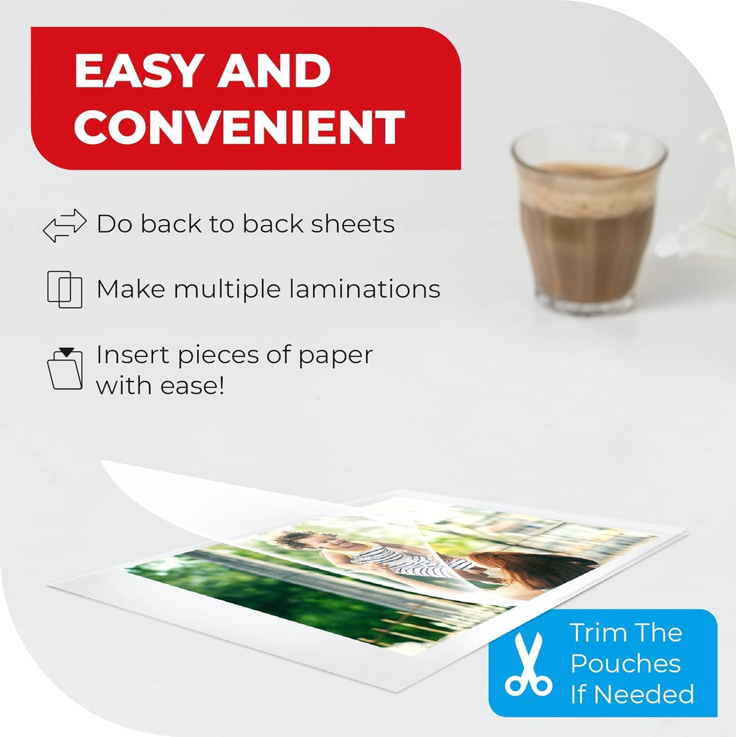 5MIL Thermal Laminating Sheets (100 Count) 4.3x6.3 inch, Card Size Dry-Erase Friendly Sheets, Compatible with Laminators Crystal, Clear Laminated Finish
