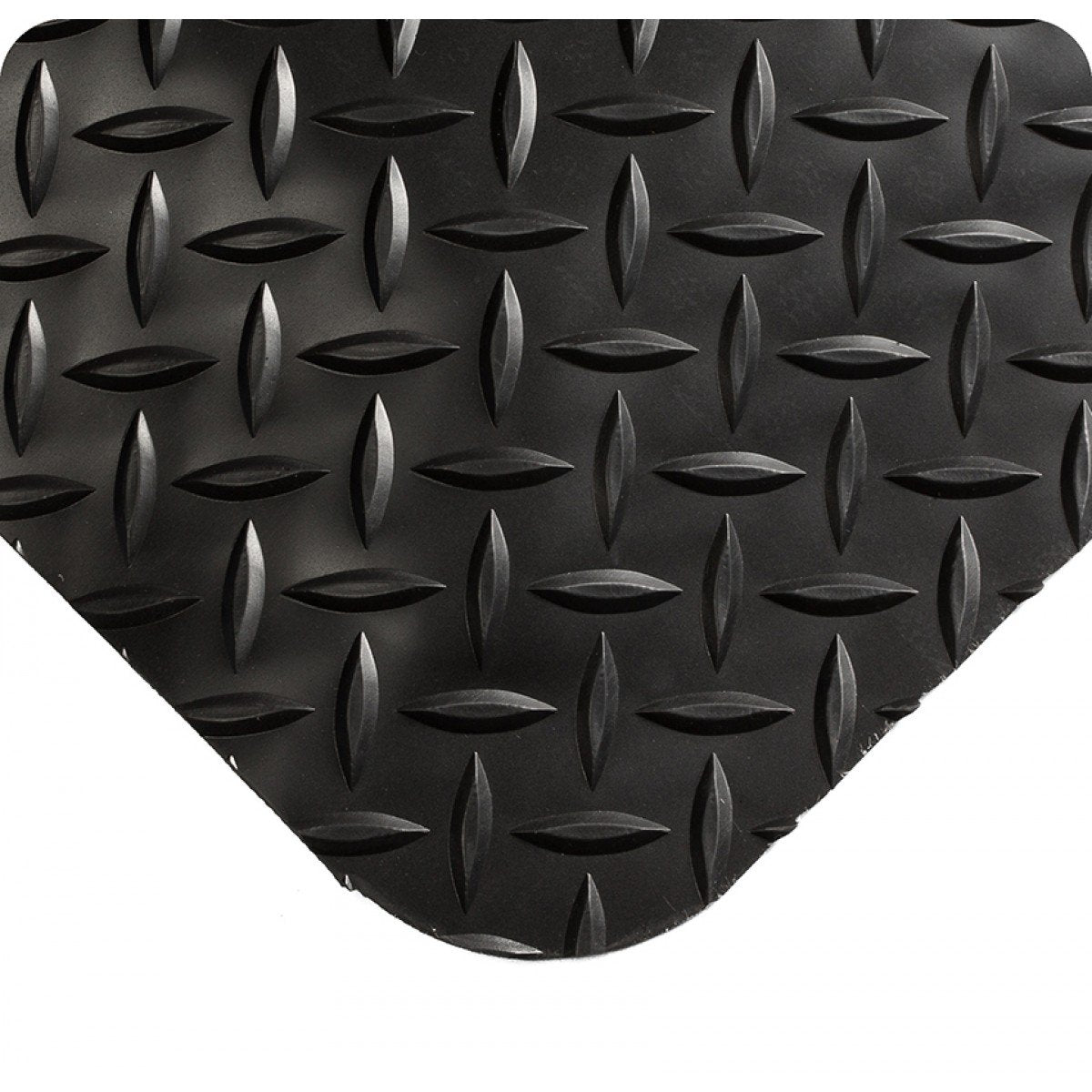Wearwell 414.1516x3x32BK Diamond-Plate SpongeCote UltraSoft Mat, 32' Length x 3' Width x 15/16" Thick, Black