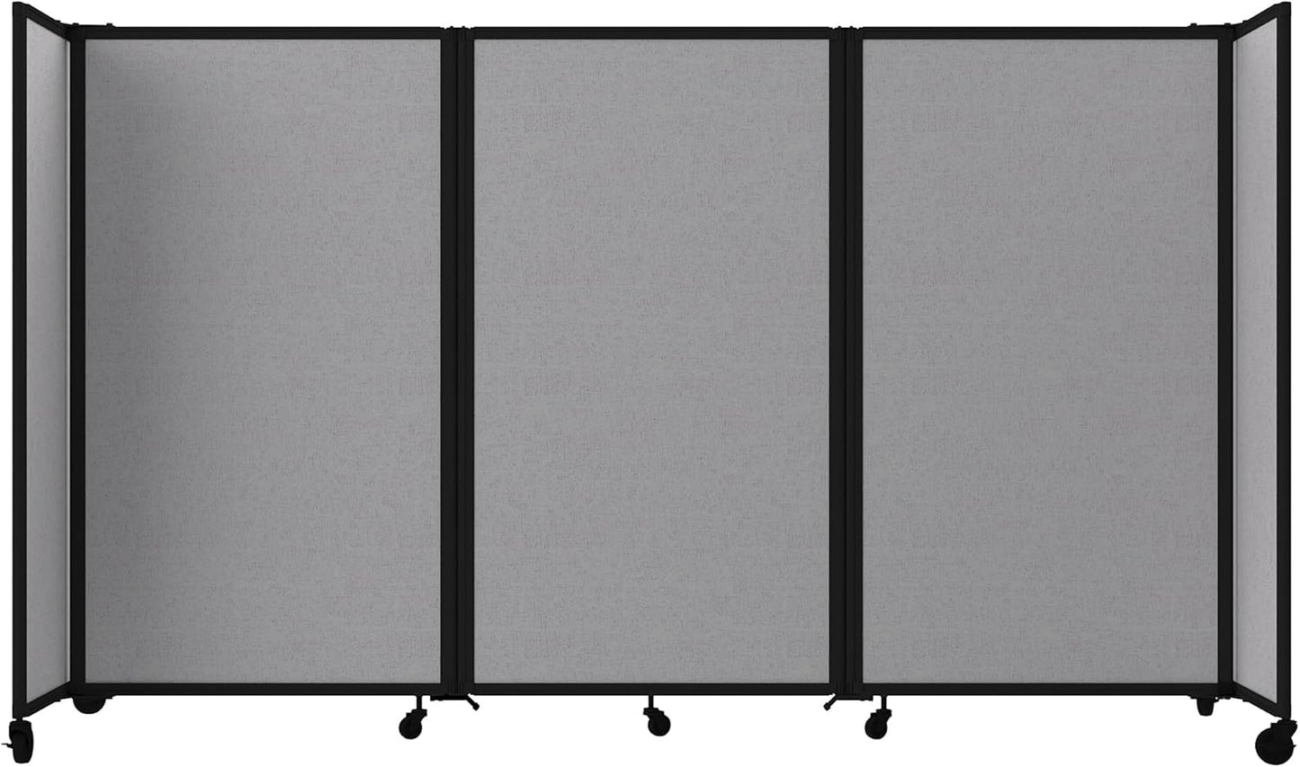 Versare Room Divider 360 Portable Wall Partition | Folding Panels | Large Freestanding Divider | Locking Wheels | Temporary Room Separator