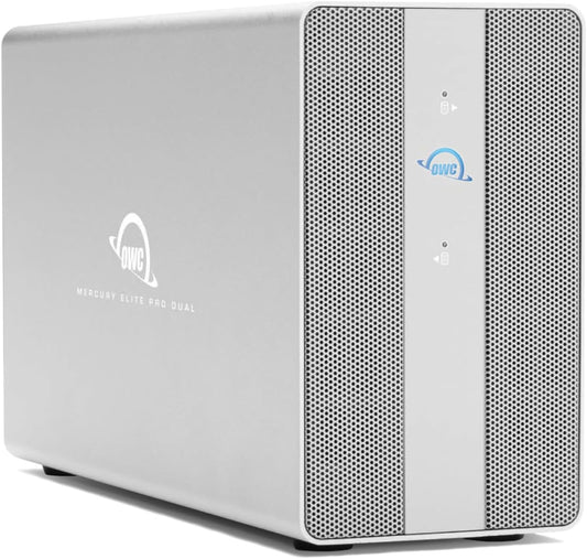 OWC 24TB Mercury Elite Pro Dual USB-C/Thunderbolt 3 External Raid Storage Enclosure with 3Port HUB for Mac and PC