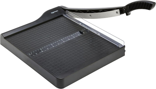 Amazon Basics Paper Trimmer Cutter for Office and Crafts, Heavy-Duty, Portable Paper Slicer, 12-Inch, 10-Sheet Cardstock