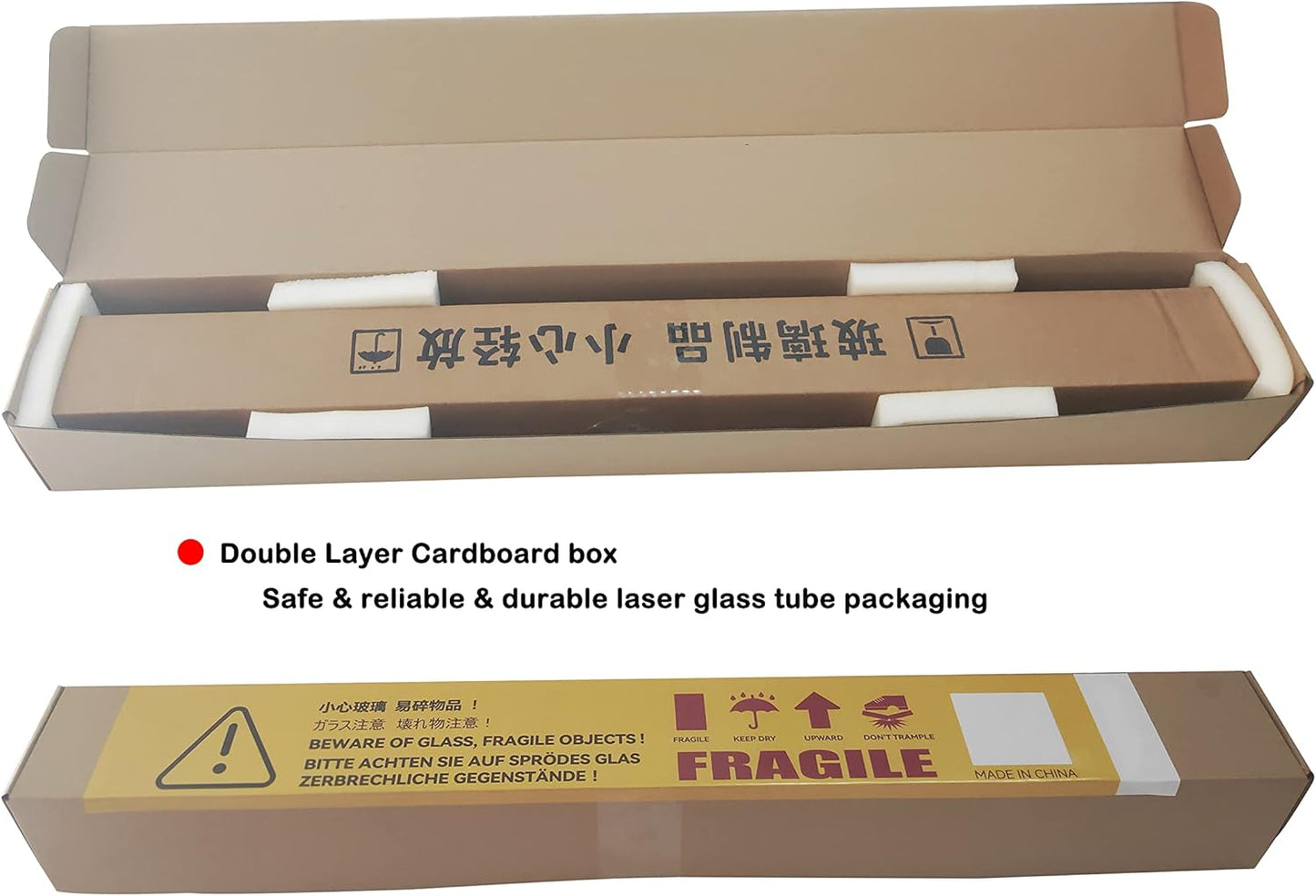 CO2 Laser Tube, 60W CO2 Laser Tube with Coating 60 watt Length 1000mm Dia. 50mm, Wire Pre-connected for CO2 Laser Cutter Laser Engraving Cutting Machine