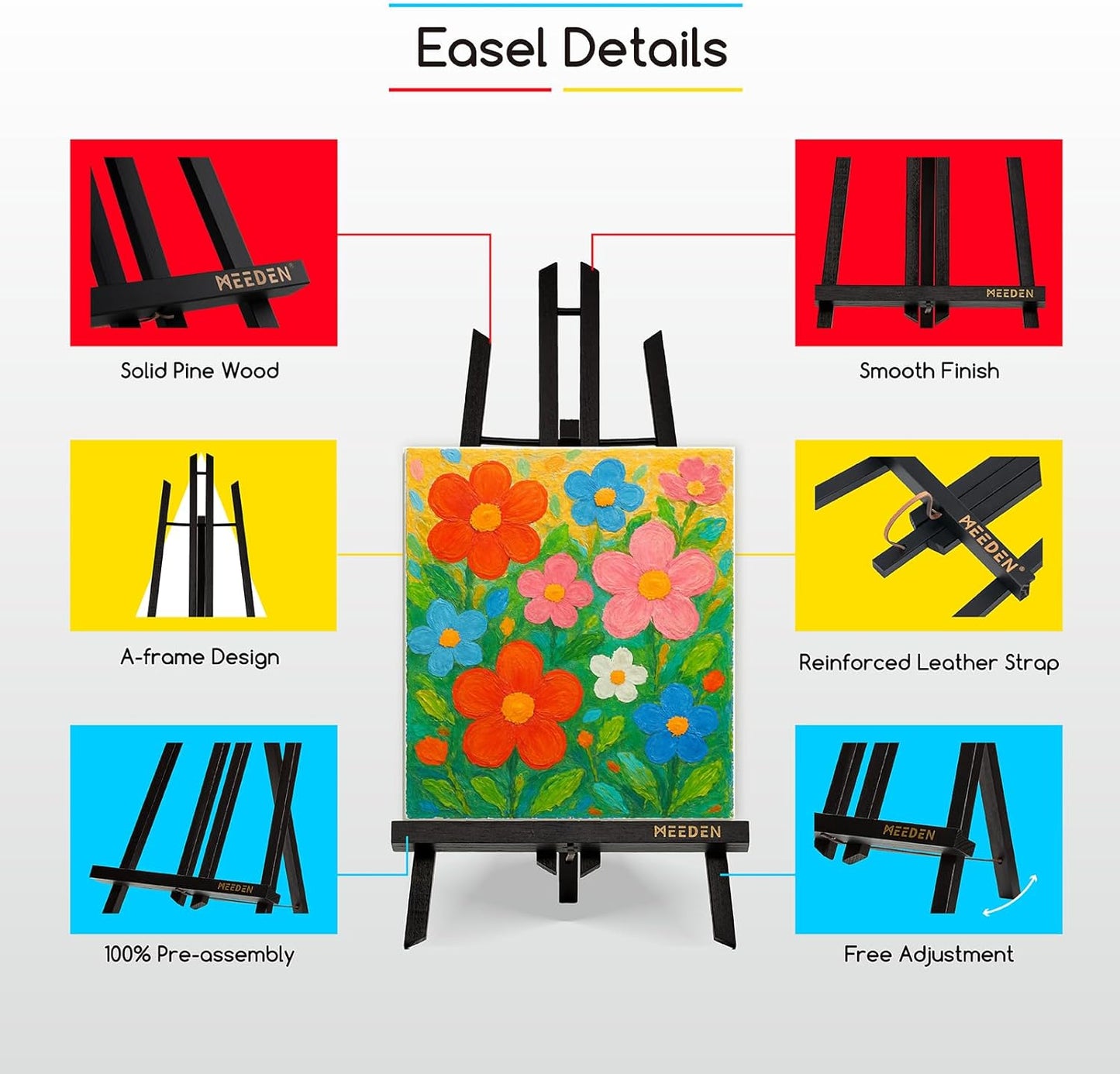 MEEDEN Tabletop Easel Stand for Display: 20" x 12 Pack Pine Wood Table Top Wooden Easel Stand for Sign - Black Mini Painting Easels for Picture Party Classroom