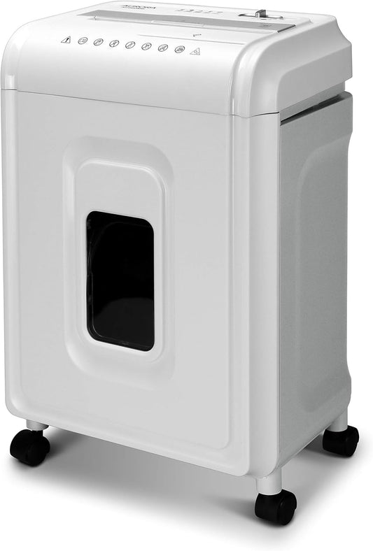 Aurora High-Security 8-Sheet Micro-Cut Paper, CD/DVD and Credit Card Shredder, White/Gray