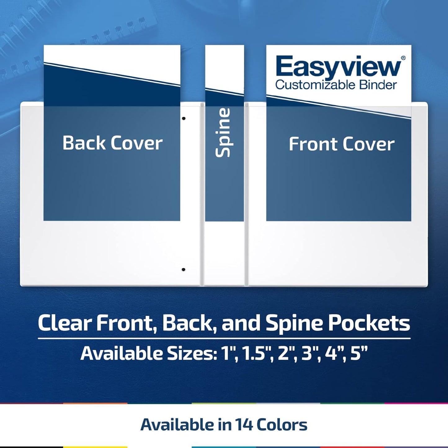 Easyview Premium 3-Ring Binders with Clear-View Covers and Round Rings, Binders for School or Office, 1.5 Inch, Pack of 6, Royal Blue
