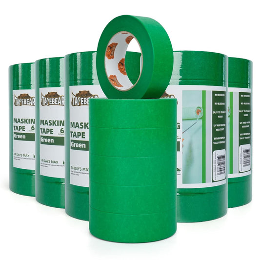 Green Painters Tape Multi-Surface Masking Tape 1.41 inch x 60 Yard, Indoor and Outdoor Painting Tape, Residue Free Easy Removal with Sharp Lines, Paint Tape for Walls, Auto, Home, 36Rolls