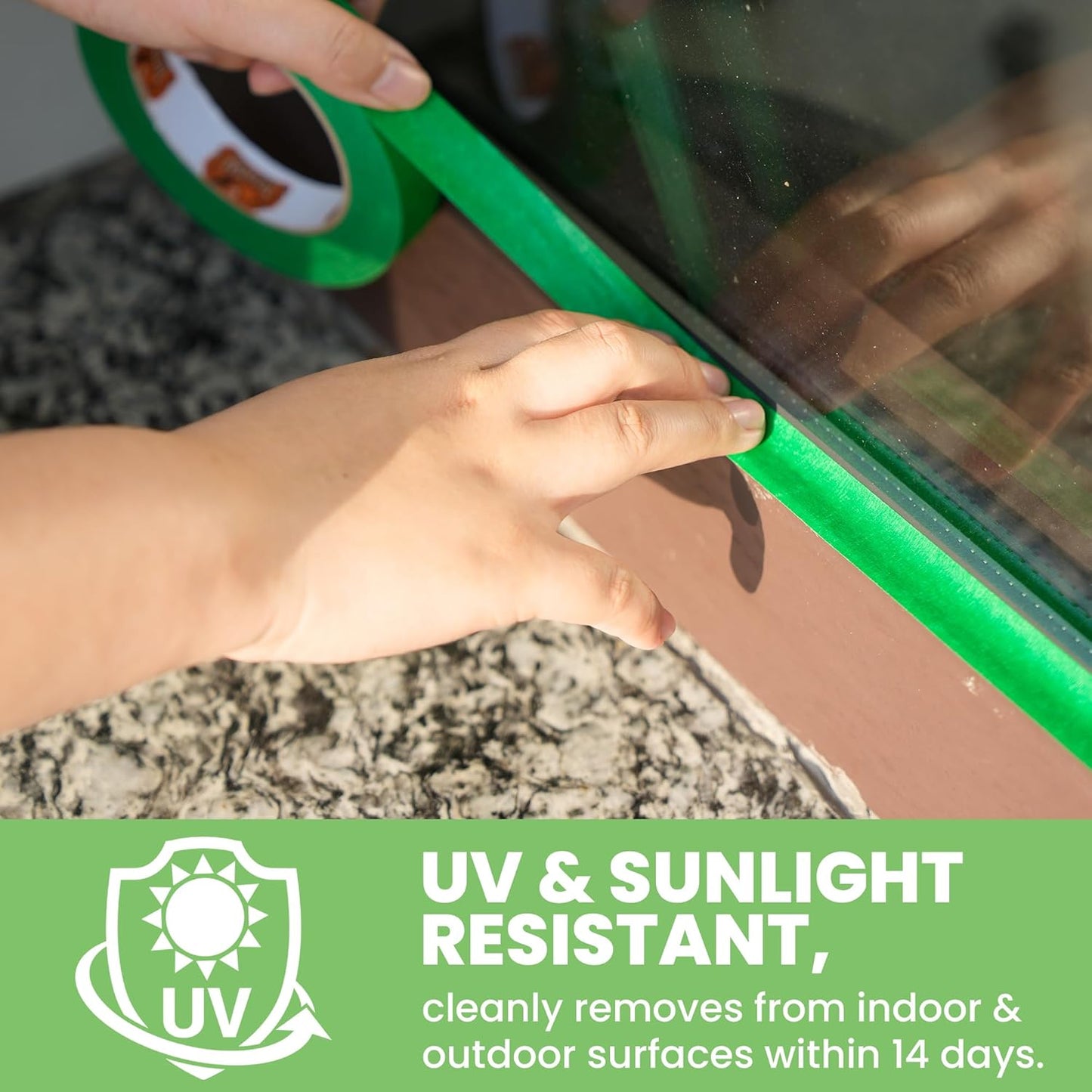 Green Painters Tape Multi-Surface Masking Tape 0.94 inch x 60 Yard, Indoor and Outdoor Painting Tape, Residue Free Easy Removal with Sharp Lines, Paint Tape for Walls, Auto, Home, 36Rolls