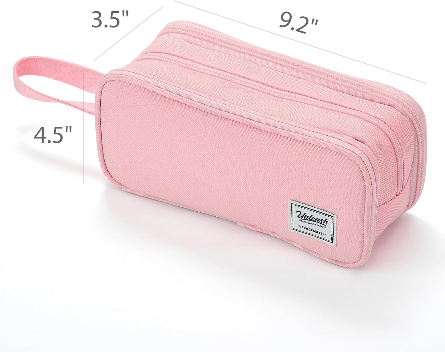 Pencil Case Pouch Box Bag School Supplies Girls Boys Kids, Cute Preppy Stuff Big Capacity Aesthetic Pen Organizer, Back to College Stationary, Pink, Extra Large Style, 2300ml