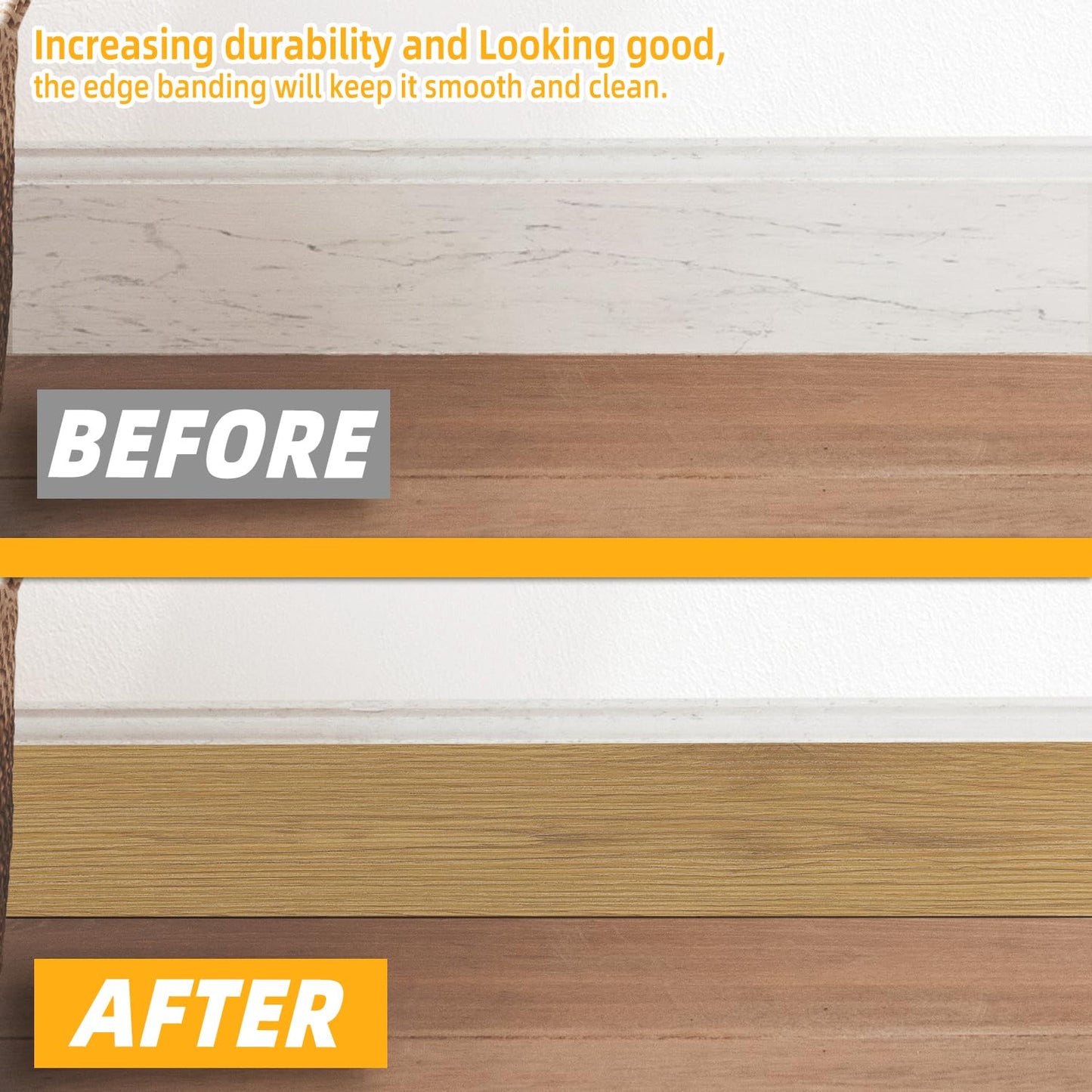 GSCIT Club Oak Wallpaper, 15.7 inch X 25ft Self Adhesive Wood Grain Repair Tape Patch for Tables, Chairs, Baseboards, Doors, Windows, Floors, Handicraft DIY.