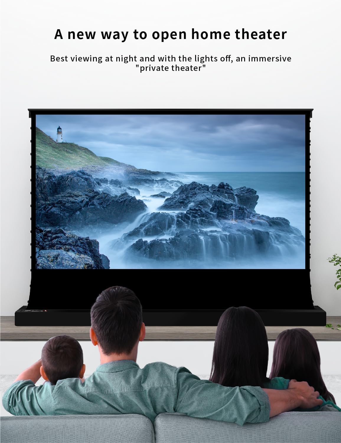VIVIDSTORM-Projector Screen S 92 inch Portable Folding Stand Indoor Tension Floor Screen 4k HD White Cinema, 4K/3D/UHD Gaming/Home Cinema,Compatible with Normally Projector,VSDSTW92H