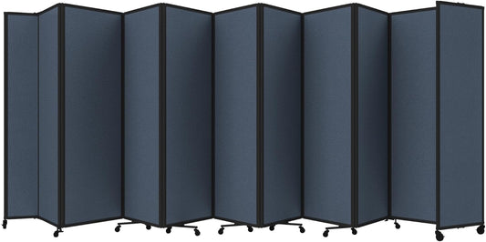 Versare Room Divider 360 Portable Wall Partition | Folding Panels | Large Freestanding Divider | Locking Wheels | Temporary Room Separator